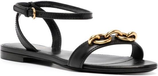 Saint Laurent chain link-detail leather sandals Black