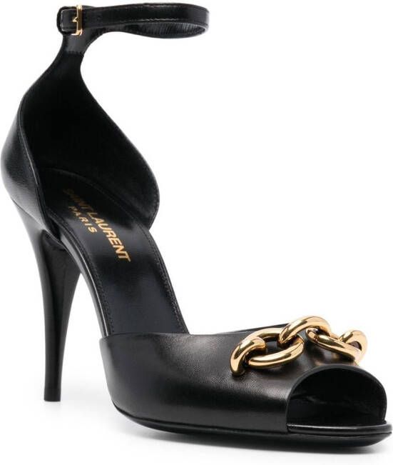 Saint Laurent chain-strap leather sandals Black