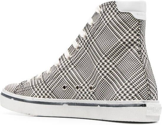 Saint Laurent checked high-top sneakers Black