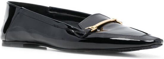 Saint Laurent Chris 05 leather ballerina shoes Black
