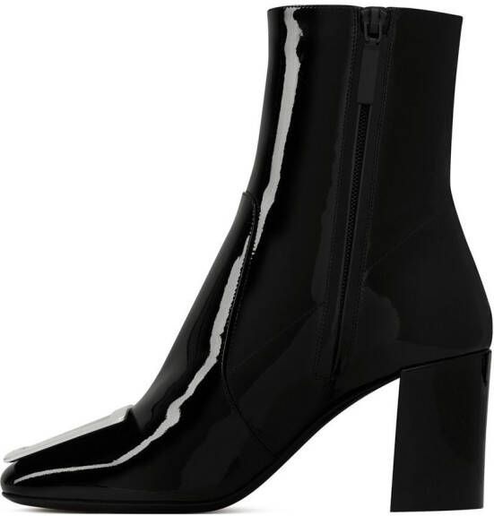 Saint Laurent chunky heeled 80mm leather boots Black