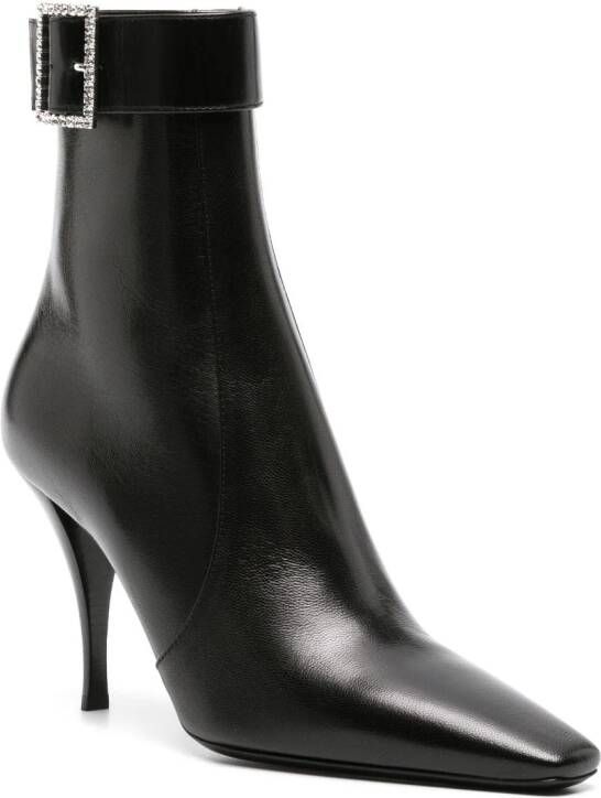 Saint Laurent Claude 90mm leather boots Black