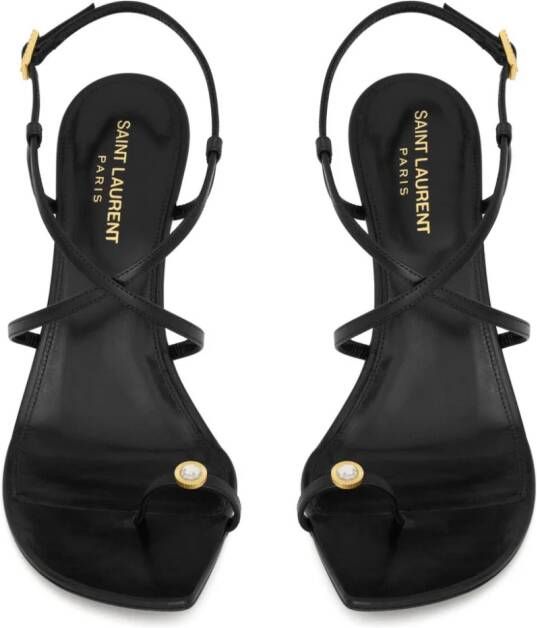 Saint Laurent Date 110mm crystal-embellished sandals Black