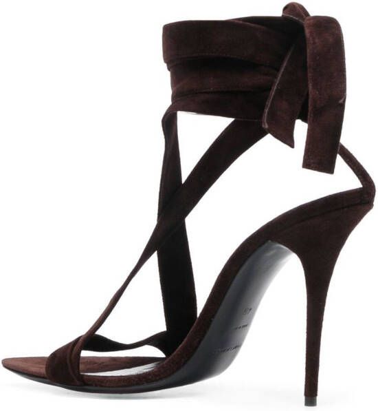 Saint Laurent Deva 105 leather sandals Brown