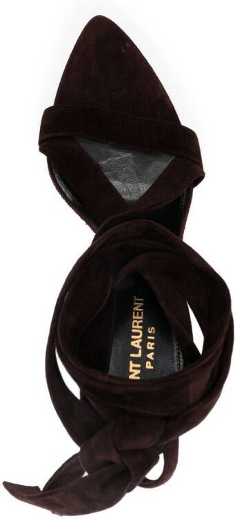 Saint Laurent Deva 105 leather sandals Brown