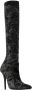 Saint Laurent Ella velvet 110mm thigh-high boots Black - Thumbnail 2