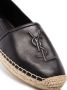 Saint Laurent embossed-logo leather espadrilles Black - Thumbnail 2