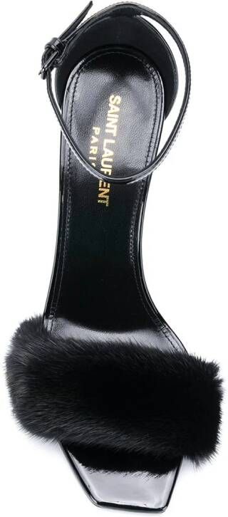 Saint Laurent fabric-detail ankle strap sandals Black