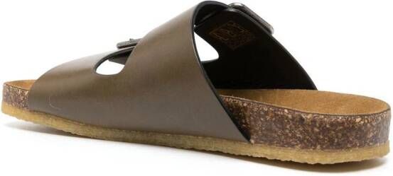 Saint Laurent Fabrice double-strap sandals Brown