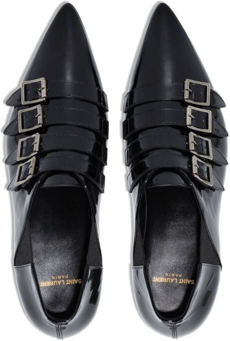 Saint Laurent Franklin buckled monk shoes Black