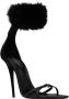 Saint Laurent Gippy 110mm fur-trim sandals Black - Thumbnail 2