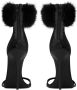 Saint Laurent Gippy 110mm fur-trim sandals Black - Thumbnail 3