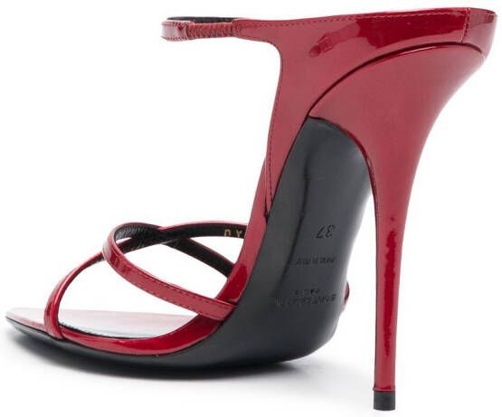 Saint Laurent Gippy 125mm patent leather mules Red