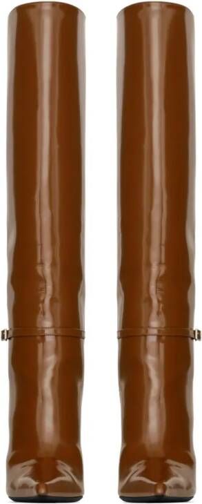 Saint Laurent Hacker 110mm knee-high boots Brown