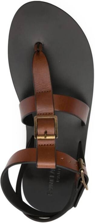 Saint Laurent Hardy buckled leather sandals Brown