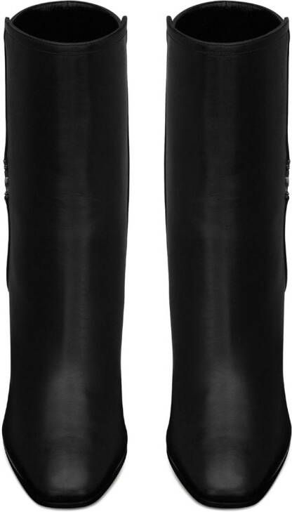 Saint Laurent Jane logo-plaque leather boots Black