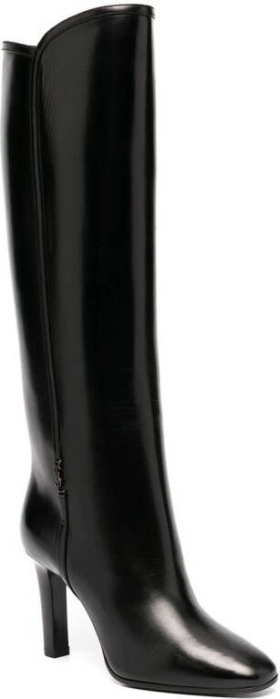 Saint Laurent Jane monogram leather boots Black