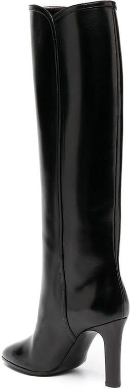 Saint Laurent Jane monogram leather boots Black