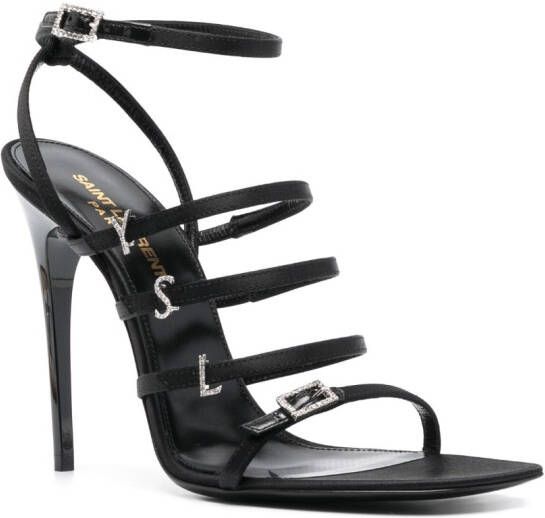 Saint Laurent Jerry 110mm silk-satin sandals Black