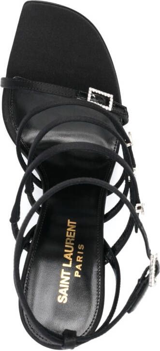 Saint Laurent Jerry 110mm silk-satin sandals Black