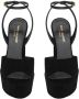 Saint Laurent Jodie 95mm velvet sandals Black - Thumbnail 3