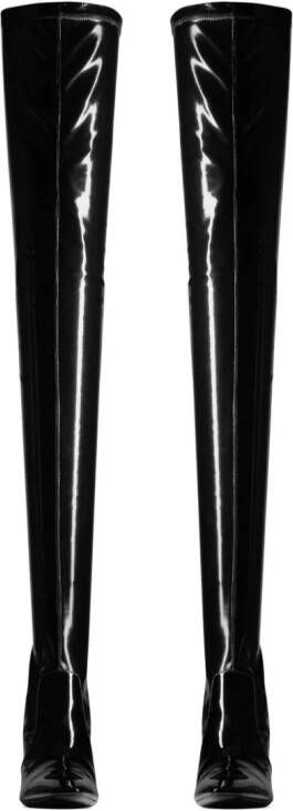 Saint Laurent Joelle 70mm patent-finish boots Black