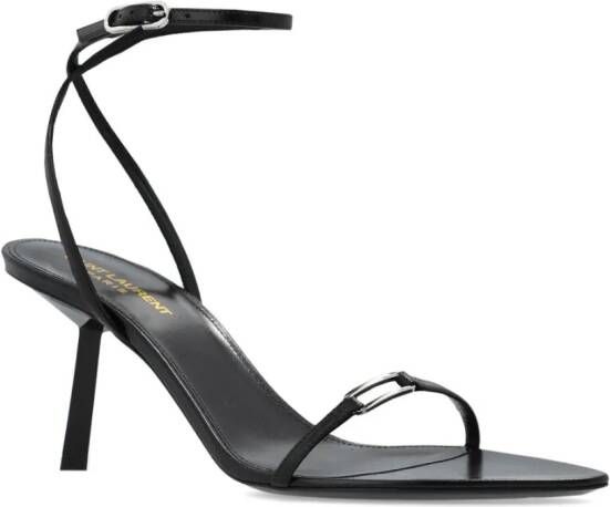 Saint Laurent Kitty 75mm leather sandals Black