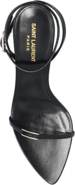 Saint Laurent Kitty 75mm leather sandals Black