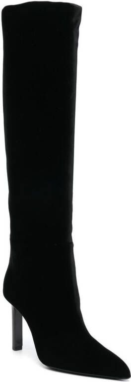 Saint Laurent knee-length pointed-toe boots Black