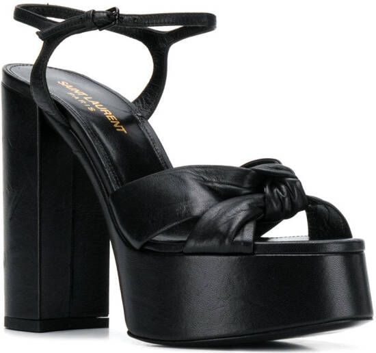 Saint Laurent knot detail 145mm platform sandals Black