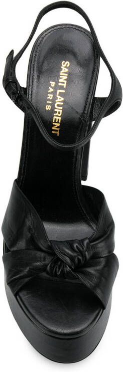 Saint Laurent knot detail 145mm platform sandals Black