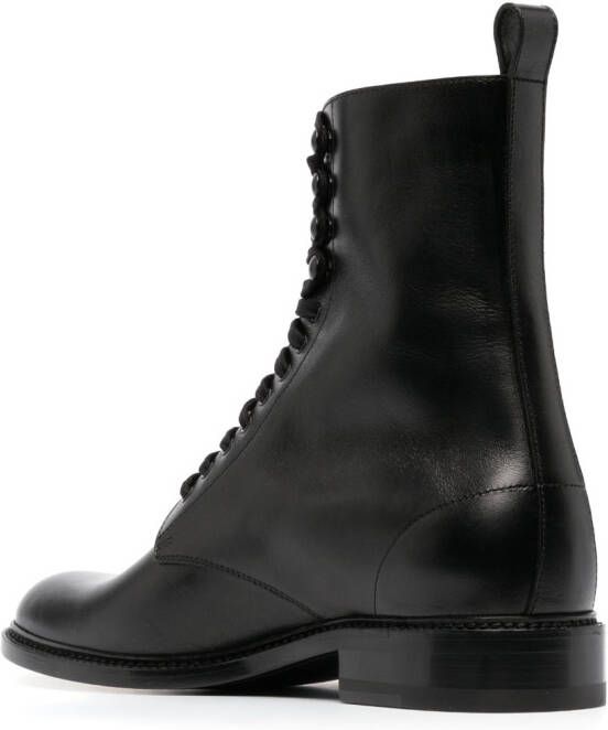 Saint Laurent lace-up 35mm leather boots Black