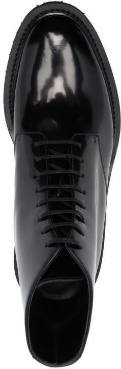 Saint Laurent lace-up leather ankle boots Black