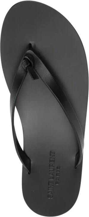 Saint Laurent Laguna leather flip-flops Black