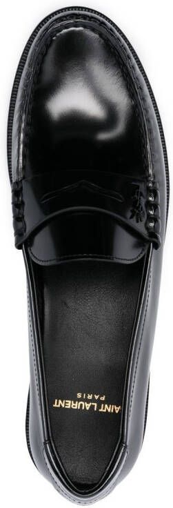 Saint Laurent Le Loafer logo plaque shoes Black