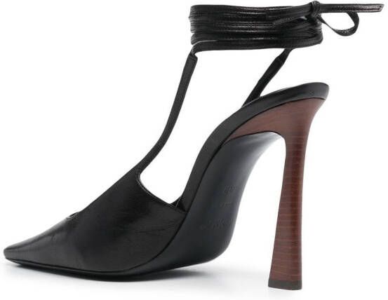 Saint Laurent leather 105mm ankle-strap pumps Black