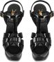 Saint Laurent leather platform sandals Black - Thumbnail 3