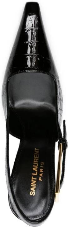Saint Laurent Lee 110mm leather slingback pumps Black