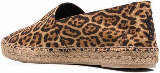Saint Laurent leopard-print espadrilles Brown