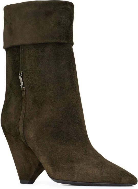 Saint Laurent Liz 85mm suede boots Brown