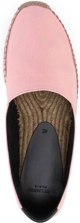 Saint Laurent logo-embroidered espadrilles Pink