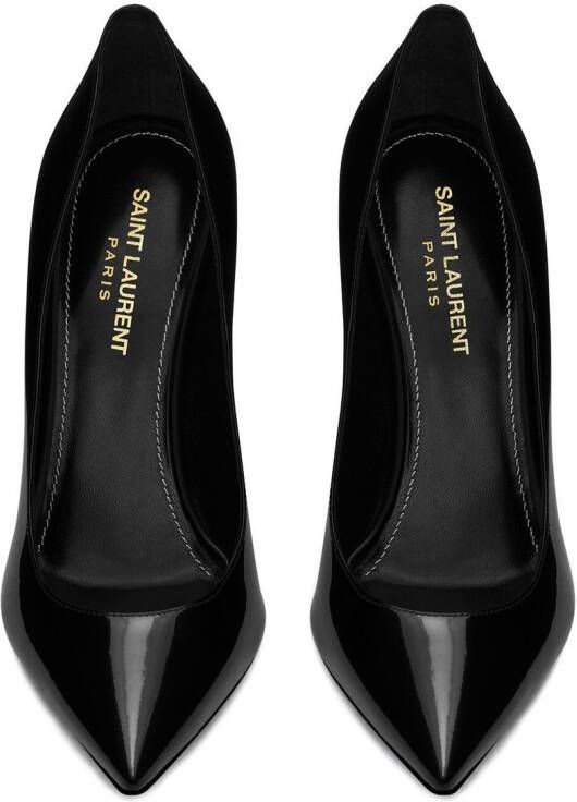 Saint Laurent logo-heel leather pumps Black