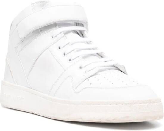 Saint Laurent logo-lettering leather sneakers White