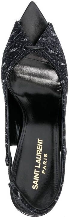 Saint Laurent logo-monogram slingback sandals Black