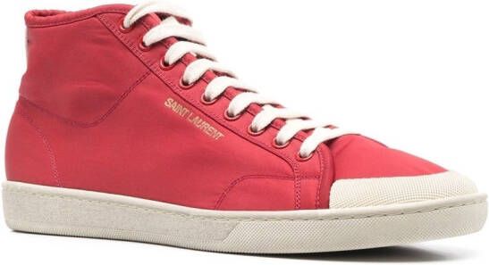 Saint Laurent logo-print high-top sneakers Red