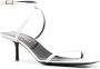 Saint Laurent low-heel strappy leather sandals White - Thumbnail 2