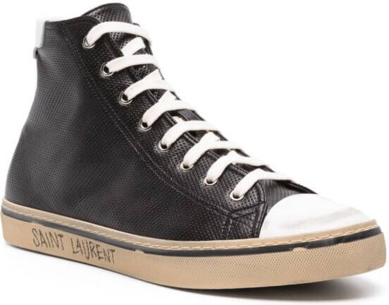 Saint Laurent Malibu lace-up leather sneakers Black
