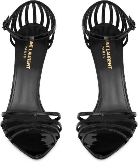 Saint Laurent Milena 110mm leather sandals Black