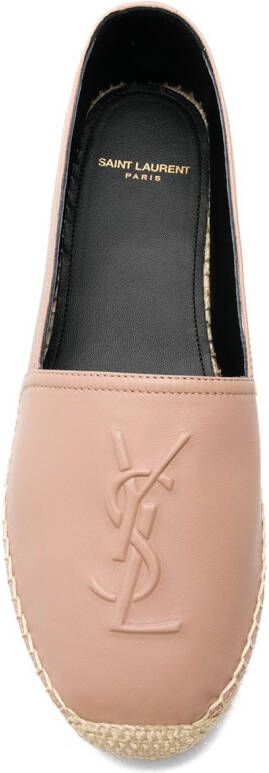 Saint Laurent Cassandre-embossed espadrilles Neutrals