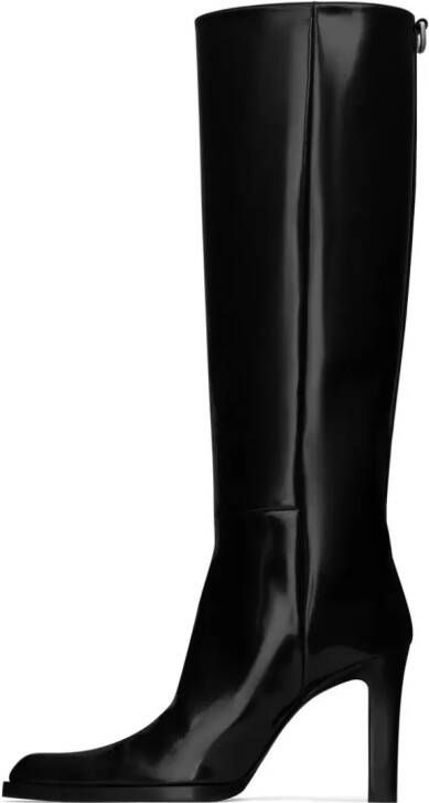 Saint Laurent Nina 110mm leather over-the-knee boots Black
